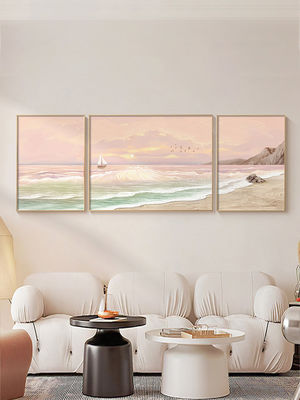 Modern Seascape Landscape Hand Painted Art Oil Paintings Canvas for Colorful Textured Home Decor 6 Color Print Method