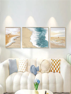 Modern Seascape Landscape Hand Painted Art Oil Paintings Canvas for Colorful Textured Home Decor 6 Color Print Method