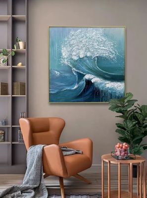 Home Decor Canvas Original Abstractt Heavy Textured Sea Wave Wall Hanging Decor Painting Customized Size Accepted NO Original