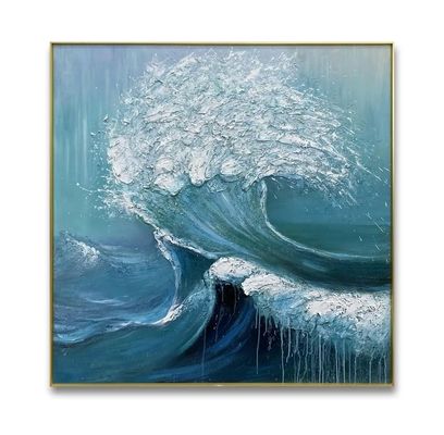 Home Decor Canvas Original Abstractt Heavy Textured Sea Wave Wall Hanging Decor Painting Customized Size Accepted NO Original