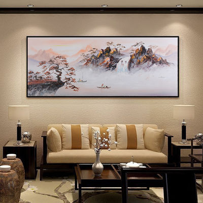 Customized Size Hand Painted Landscape Oil Painting Modern Textured Canvas Art for Home Decor