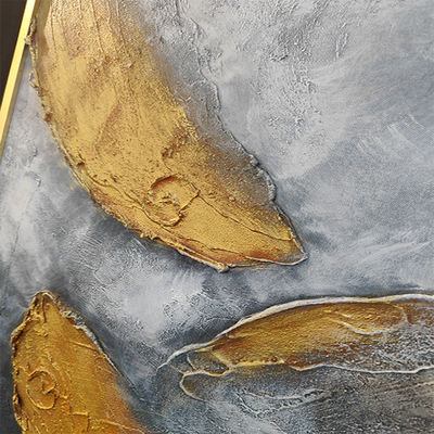 Custom Handmade 6 Color Print Method Gold Foil Landscape Wall Art Painting 3D Textured Artwork for Customized Home Decor