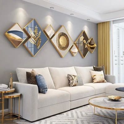 Aluminum Frame Crystal Porcelain Painting Wall Art Japanese Style For Living Room Decor
