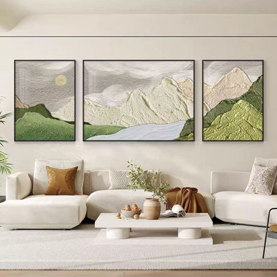 Customized Home Decor Wall Art Painting Hand Painted Landscape Sunset Mountain Scenery Canvas Textured Oil Painting