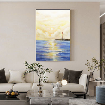 Modern Seascape Texture Canvas Oil Painting Home Decor Prints with Customized Size Accepted on Canvas Support Base