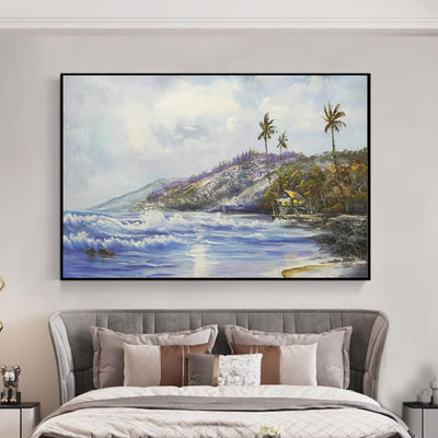 Modern Seascape Texture Canvas Oil Painting Home Decor Prints with Customized Size Accepted on Canvas Support Base