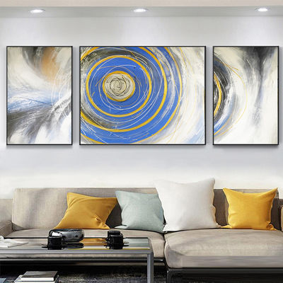 3 Pieces Modern Textured Canvas Oil Painting for Home Decor Abstract Whirlpool Decoration Painting Support Base Canvas
