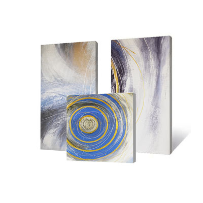 3 Pieces Modern Textured Canvas Oil Painting for Home Decor Abstract Whirlpool Decoration Painting Support Base Canvas