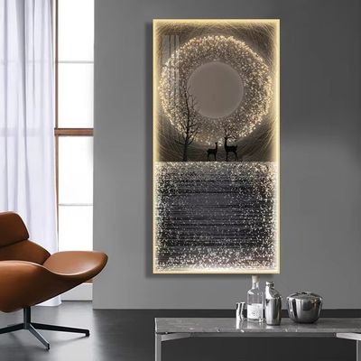 High End Led Wall Decorative Glass Wall Art Animal Artwork Crystal Porcelain Painting