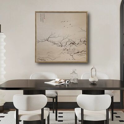 Chinese retro art style Premium Canvas Printed Oil Painting with Fine Texture