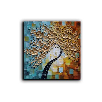 Impressionist Almond Tree Flower 3D Relief Abstract Landscape Oil Painting Hand Painted on Canvas Customized Size