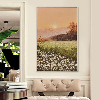Waterproof Hand Painted Oil Painting on Canvas Wall Art with Aluminum Alloy Frame in Custom Size