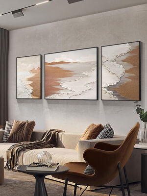 Customized Size Relief Textured Abstract Wall Art Hand Painted Oil Painting with 6 Color Print