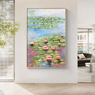 Modern Abstract Flower Wall Hanging Decor Customized Size Accepted Canvas Support Base Handmade Canvas Oil Painting