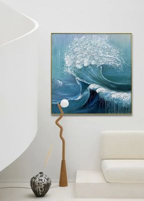 Home Decor Canvas Original Abstractt Heavy Textured Sea Wave Wall Hanging Decor Painting Customized Size Accepted NO Original