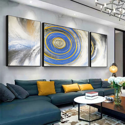 3 Pieces Modern Textured Canvas Oil Painting for Home Decor Abstract Whirlpool Decoration Painting Support Base Canvas
